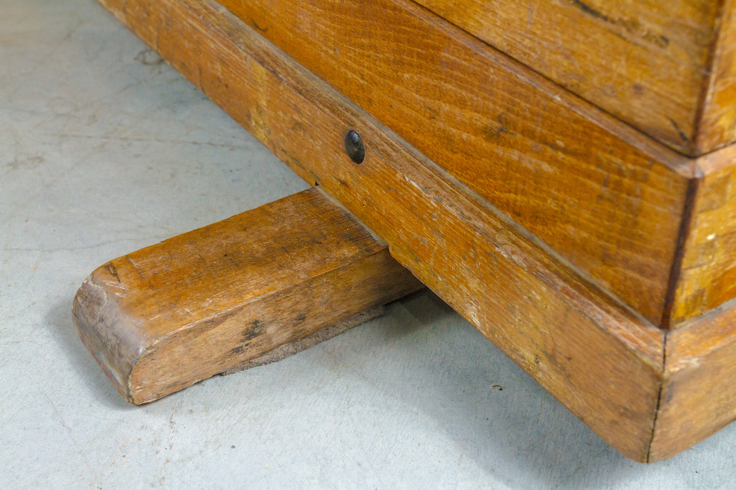 1930s - Vintage Vaulting box with Leather Top - Gym Bench – from Czechoslovakia