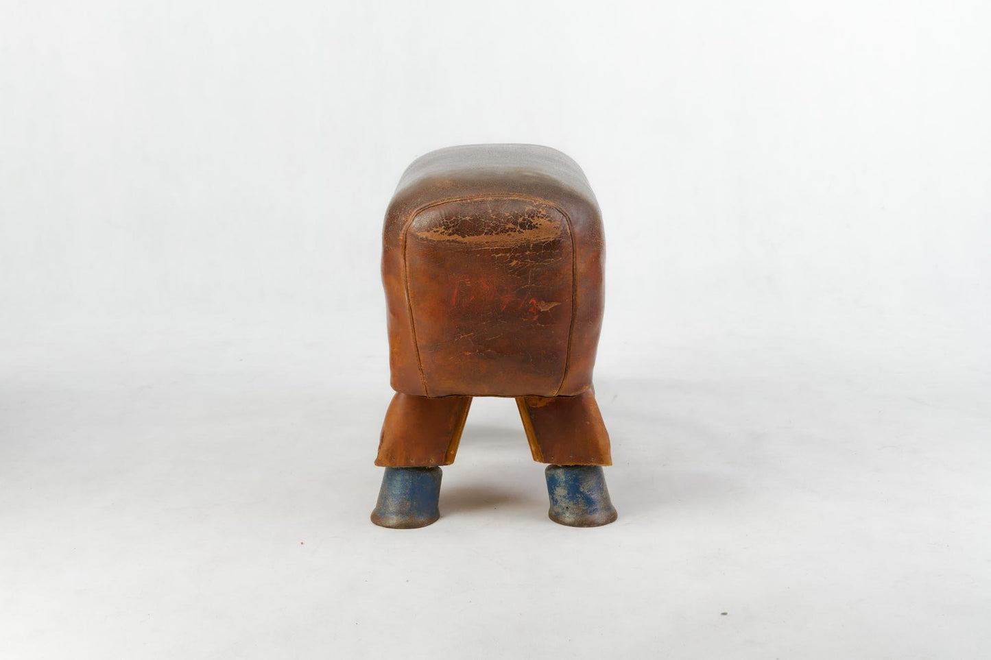 Vintage Czech Leather Gymnastics Stool Bench Pommel Horse Top 1930s