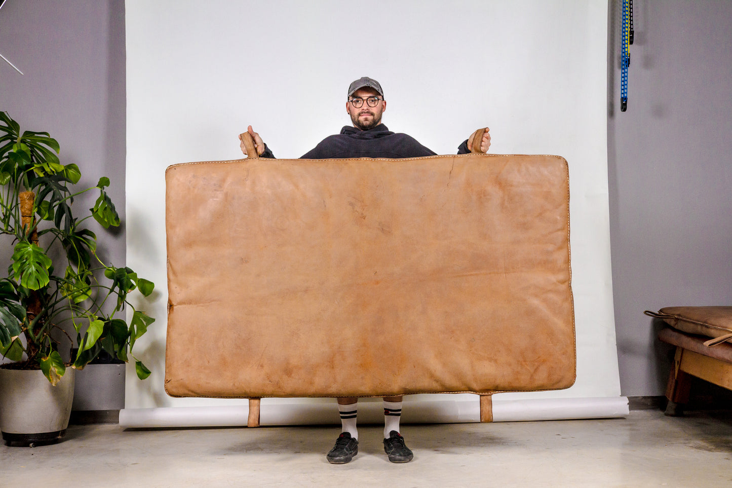 Czech Vintage Leather Gym Mat-1930s