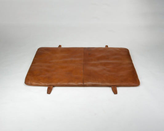 Czech vintage leather gym matt from 1930s
