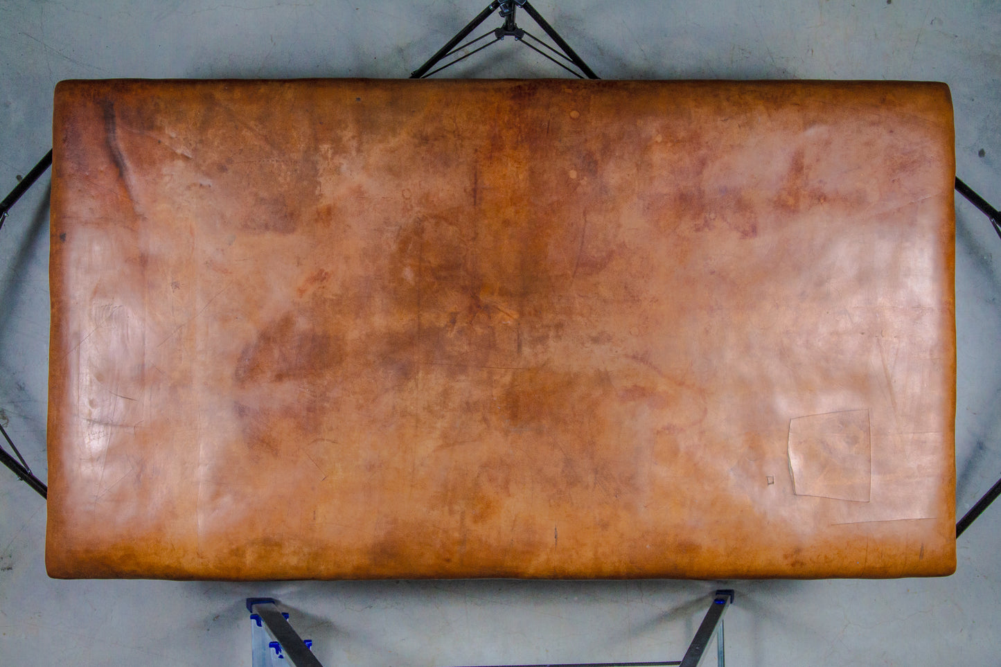 Vintage leather gymnastics large bench table from 1930’