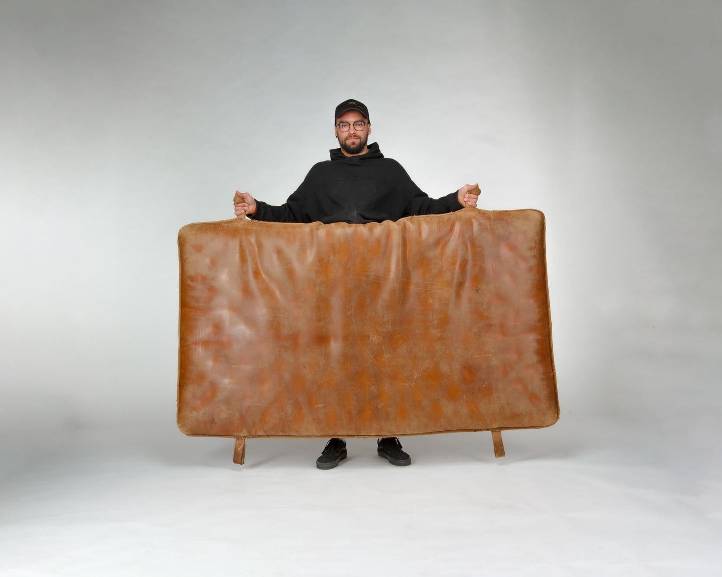 Czech Vintage Leather Gym Mat-1930s