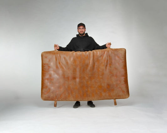 Czech Vintage Leather Gym Mat-1930s