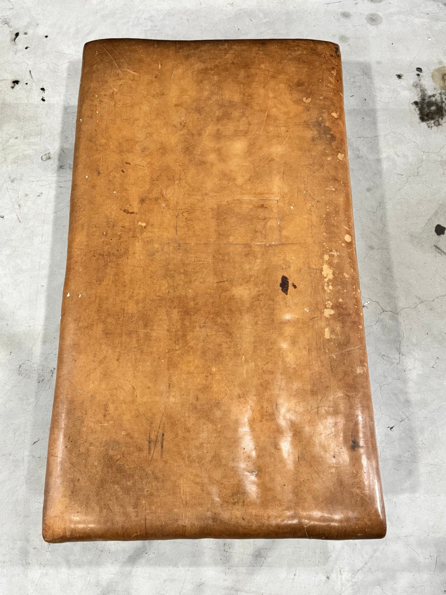 Vintage leather gymnastics large bench table from 1930’