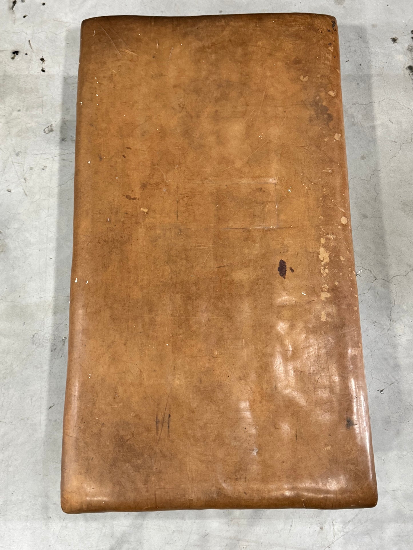 Vintage leather gymnastics large bench table from 1930’